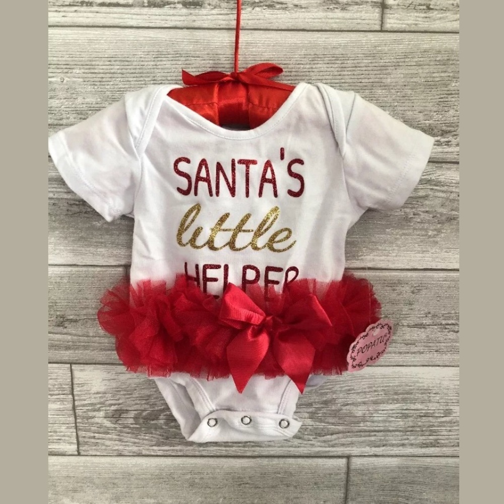 Santa’s little helper body suit 0-3 months - Picture 5 of 7